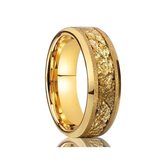 8mm Tungsten Carbide Gold Inlay Ring-Tungsten Ring-The Rhinestone Belts