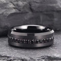 8mm Tungsten Carbide Black Zirconia Engagement Ring-Tungsten Ring-The Rhinestone Belts