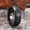 8mm Tungsten Carbide Black Zirconia Engagement Ring-Tungsten Ring-The Rhinestone Belts