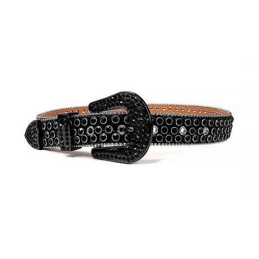 All Black Design Rhinestone Belt-Belts-The Rhinestone Belts