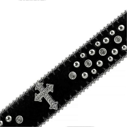 Western Bling Cross Symbol Rhinestone Belt-Belts-The Rhinestone Belts