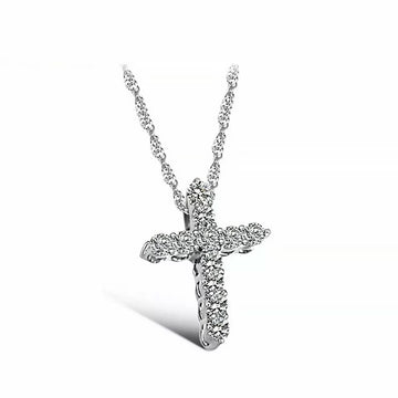 Rhinestone Paved Cross Pendant Necklace-Rhinestone Cross Pendants-The Rhinestone Belts