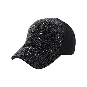 Brim Engraved Rhinestone Cap-Caps-The Rhinestone Belts