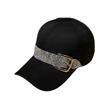 Bling Strap Studded Rhinestone Cap-Caps-The Rhinestone Belts