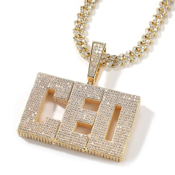 Block Rhinestone Name Necklace-Rhinestone Custom Name Necklace-The Rhinestone Belts