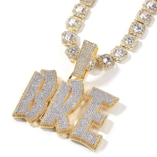 CZ Iced Out Double Layer Custom Name Necklace-Rhinestone Custom Name Necklace-The Rhinestone Belts