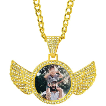 Personalized Angel Wings Picture Pendant