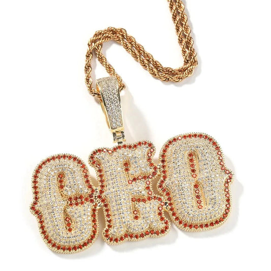 Iced Out Hip Hop Rhinestones Custom Name Necklace-Rhinestone Custom Name Necklace-The Rhinestone Belts