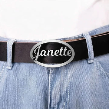 Oval Custom Name Belt Buckle-Custom Belt-The Rhinestone Belts