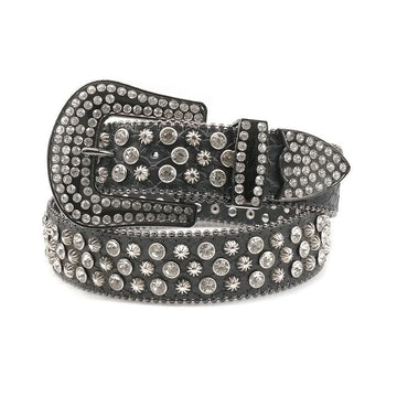 Black Starburst Studs with Crystal Rhinestone Belt