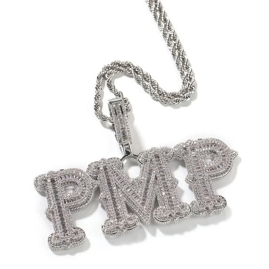 Rhinestone Custom Letters Necklace-Rhinestone Custom Name Necklace-The Rhinestone Belts