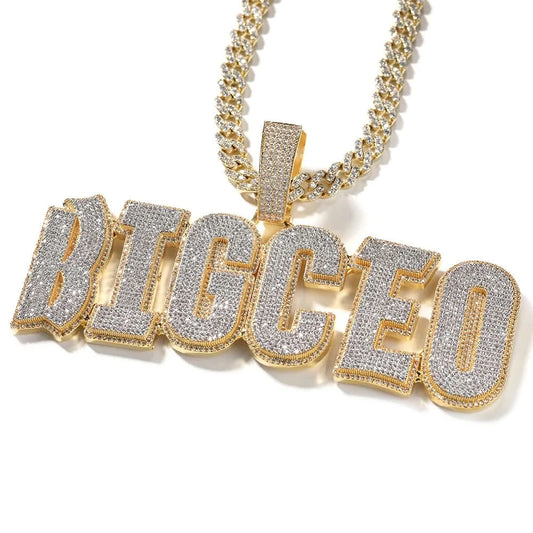 CZ Iced Out Double Layer Custom Name Necklace-Rhinestone Custom Name Necklace-The Rhinestone Belts