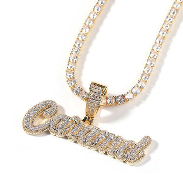 Cursive Rhinestone Name Necklace-Rhinestone Custom Name Necklace-The Rhinestone Belts