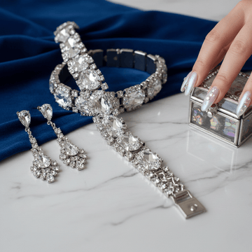The Art of Accessorizing: Rhinestone Belts + Earrings + Nails