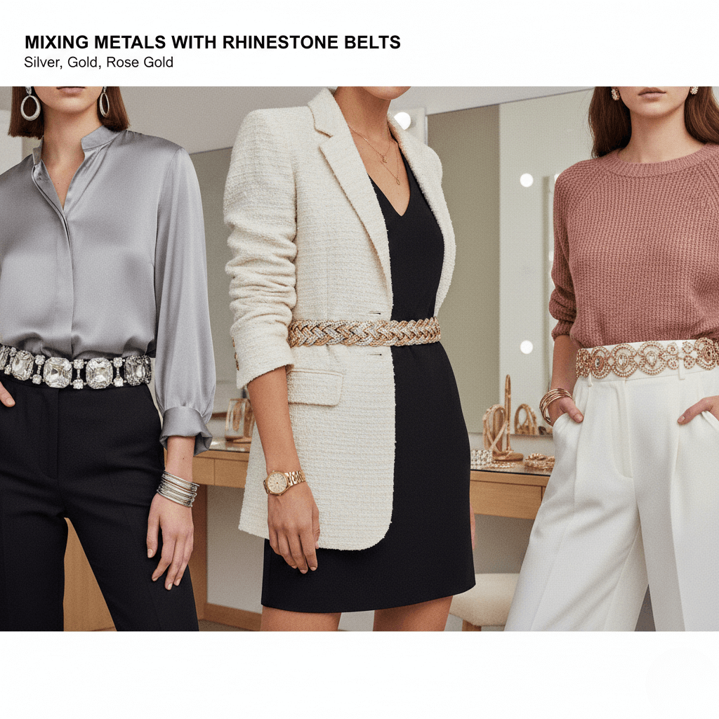 Metallic Rhinestone Belts: Style Guide
