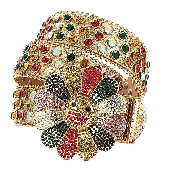 The Fashionista’s Guide to Styling a Flower Buckle Rhinestone Belt – Glam & Elegance