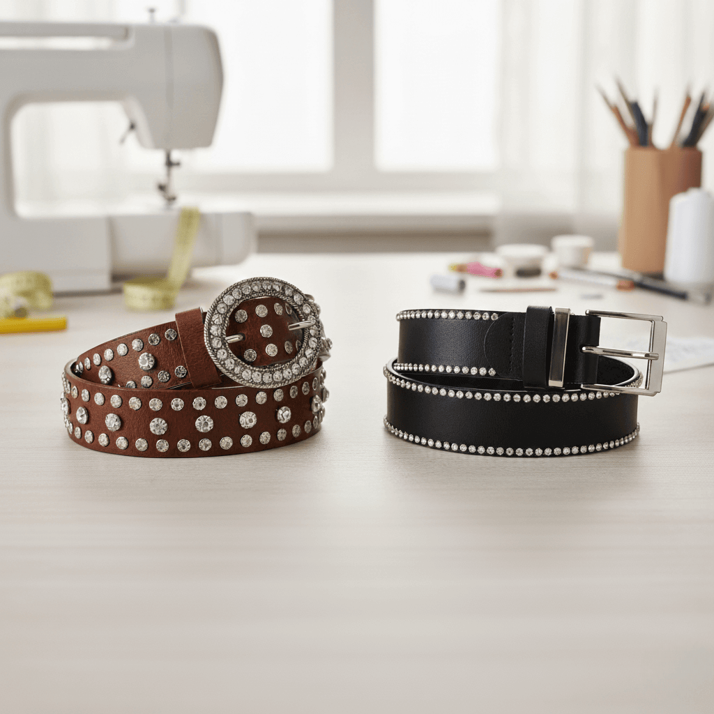 Title: Leather vs Faux Leather Rhinestone Belts – Which One to Choose?