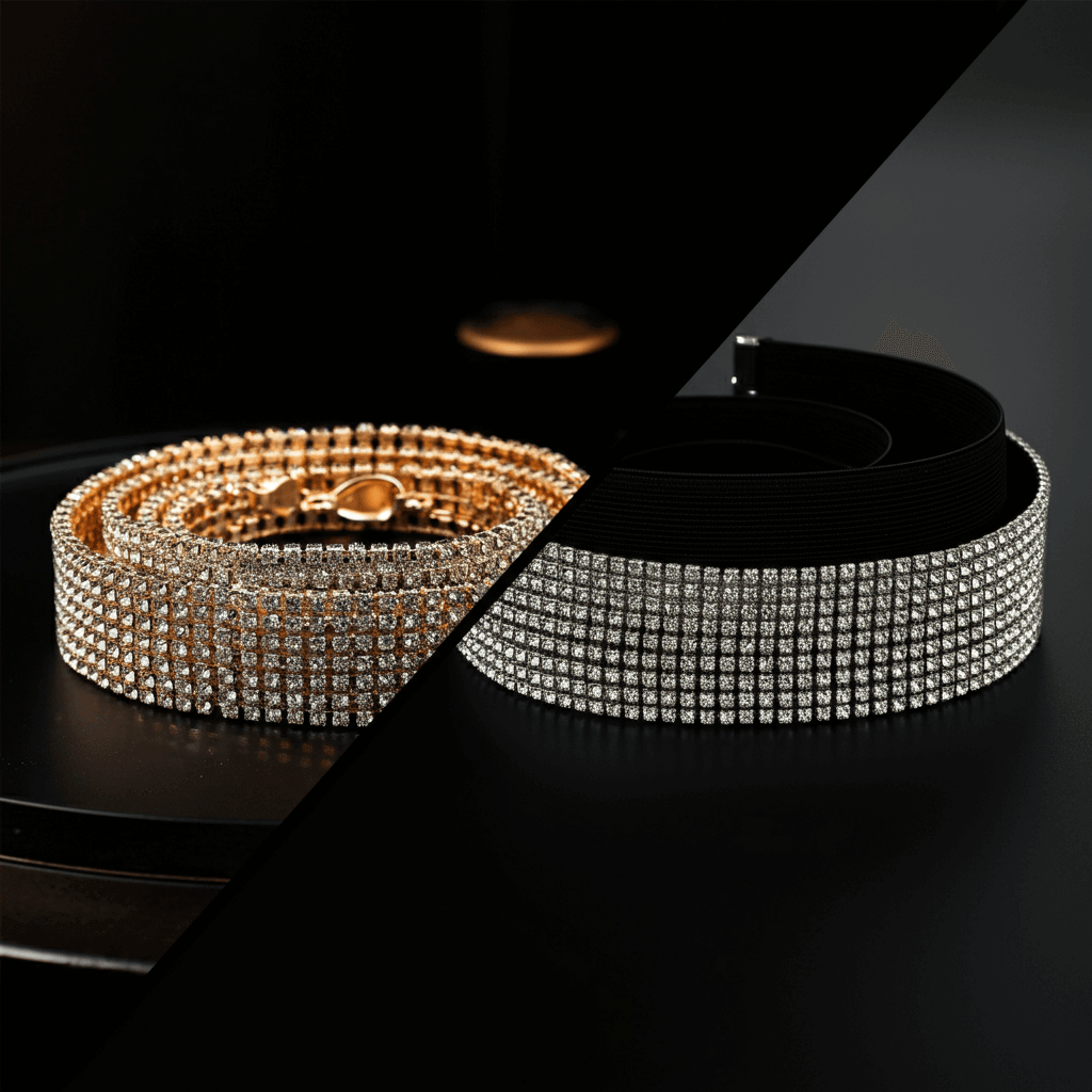 Chain Rhinestone Belts vs Elastic Rhinestone Belts