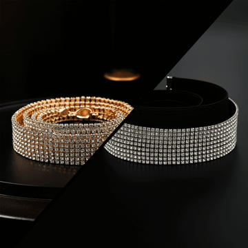 Chain Rhinestone Belts vs Elastic Rhinestone Belts