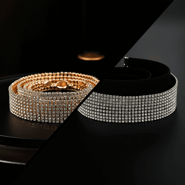Chain Rhinestone Belts vs Elastic Rhinestone Belts