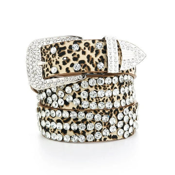 Animal Print Rhinestone Belt