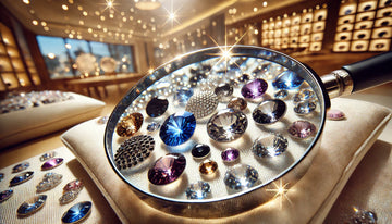 visually stunning wide-angle image showcasing various rhinestones in different colors and shape