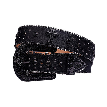 Black Rhinestone Belts