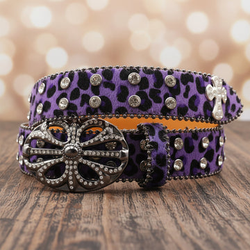 Animal Print Rhinestone Belts