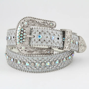 Engraved Rhinestone Belts