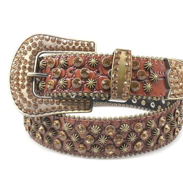 Brown Rhinestone Belt