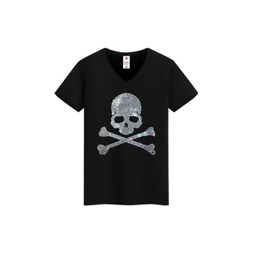 Pirates Skull Rhinestone T-shirt-T-shirts-The Rhinestone Belts
