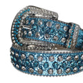 Diamond and Blue Rhinestones with Blue Glitter Strap Rhinestone Belt-Belts-The Rhinestone Belts