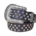Diamond Rhinestones with Black Glitter Strap Rhinestone Belt-Belts-The Rhinestone Belts