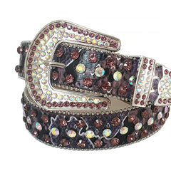 Wine and Chromatic Rhinestones with Black Strap Rhinestone Belt