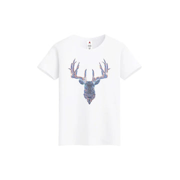 Markhor Print Rhinestone T-shirt-T-shirts-The Rhinestone Belts