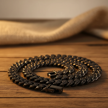13MM Full Iced Out Black Rhinestone Cuban Chain