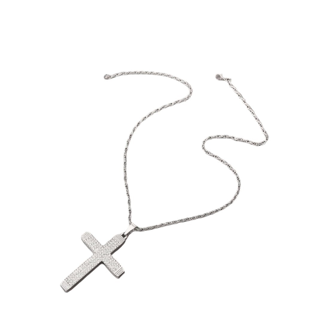 Rhinestone Cross Pendant Necklace-Rhinestone Cross Pendants-The Rhinestone Belts