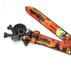 Skull Buckle with OrangeStrap for Halloween Rhinestone Belt