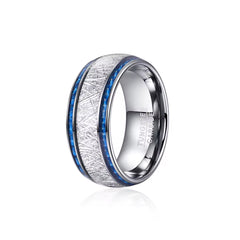 10mm Tungsten Carbide Ring Blue Carbon Fiber