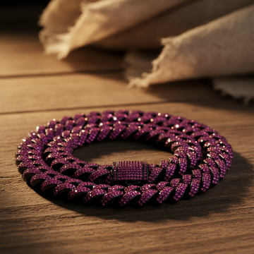 18mm Iced Ruby Brilliance Cuban Chain Premium Jewelry