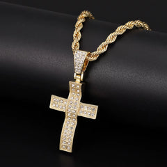 Jesus Zircon Cross Pendant Necklace