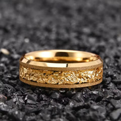 8mm Tungsten Carbide Gold Inlay Ring