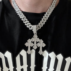 Men's Hip Hop Cross Pendant Necklace