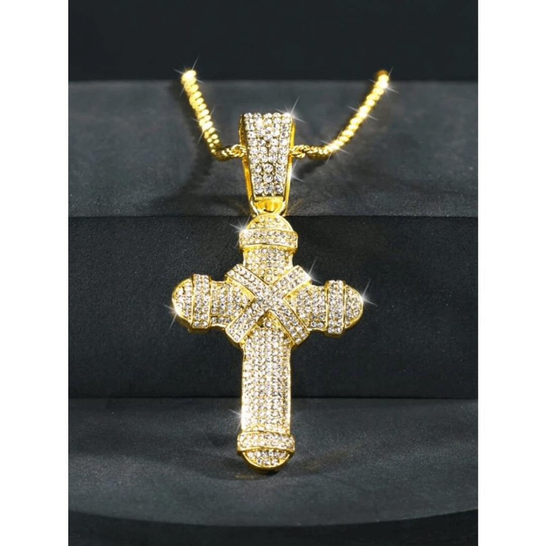 Premium Cross Pendant Rhinestone Necklace-Rhinestone Cross Pendants-The Rhinestone Belts