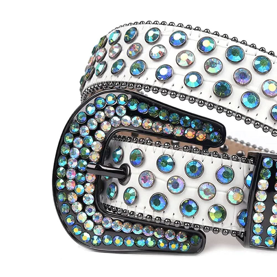 Rhinestone PU Leather Belt main image 1