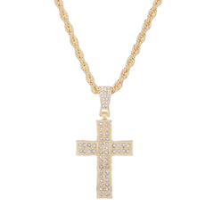 Jesus Zircon Cross Pendant Necklace