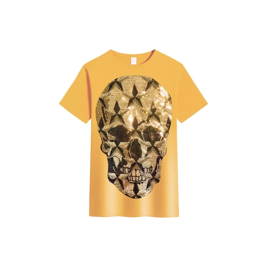 Shiny Rhinestone Skull T-shirt-T-shirts-The Rhinestone Belts