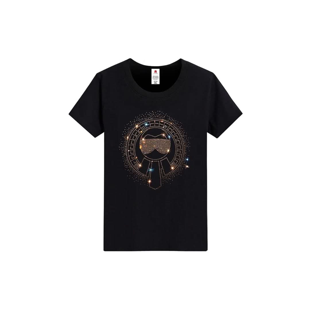 Cartoon Print Rhinestone T-shirt-T-shirts-The Rhinestone Belts