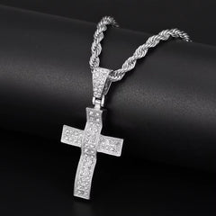 Jesus Zircon Cross Pendant Necklace