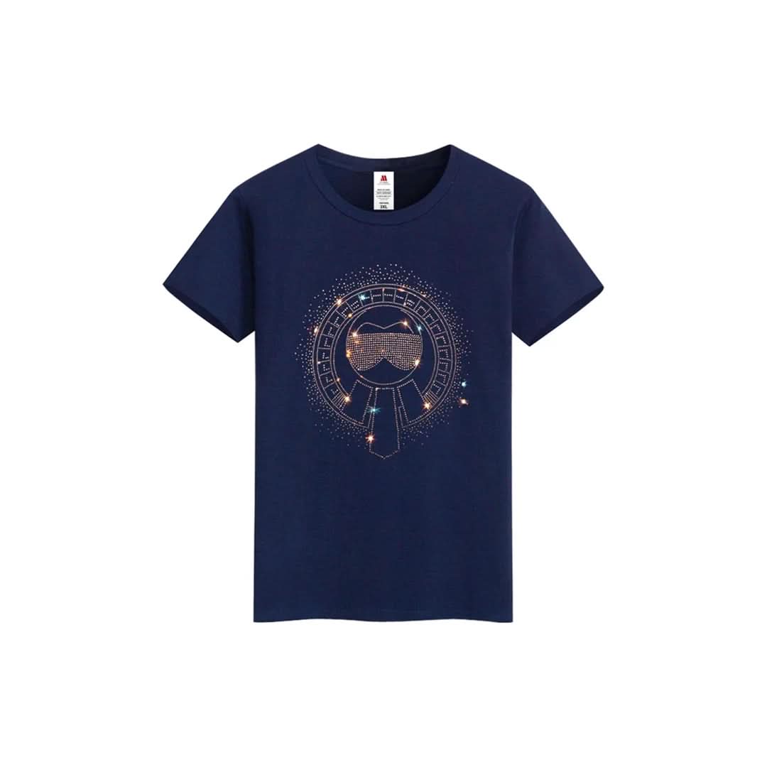 Cartoon Print Rhinestone T-shirt-T-shirts-The Rhinestone Belts